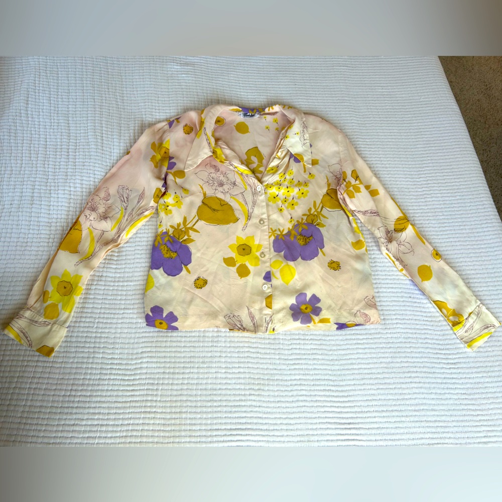 Vintage Floral Button Down Top